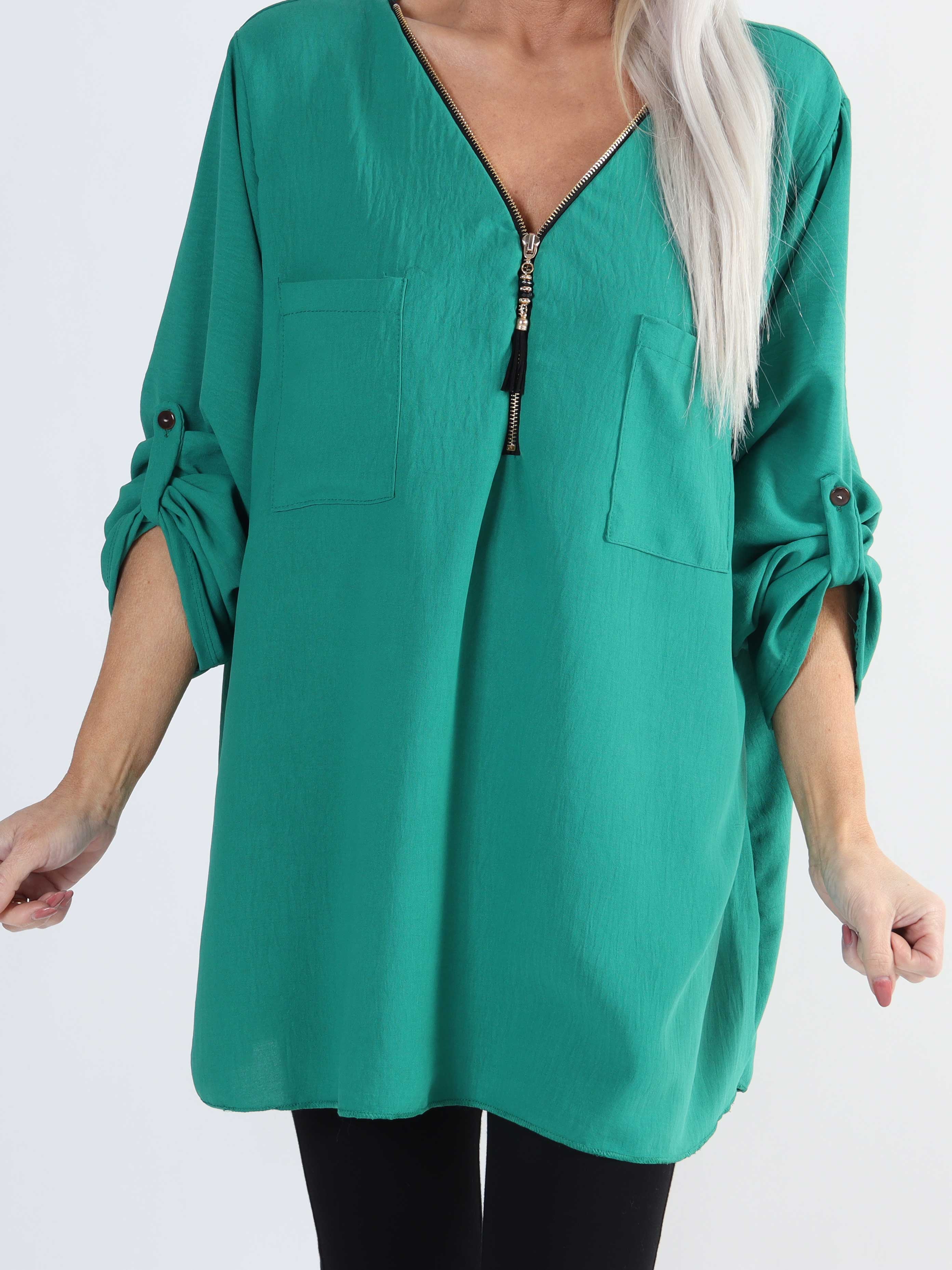 Claudia - Basic tunika med dragkedja i plus size